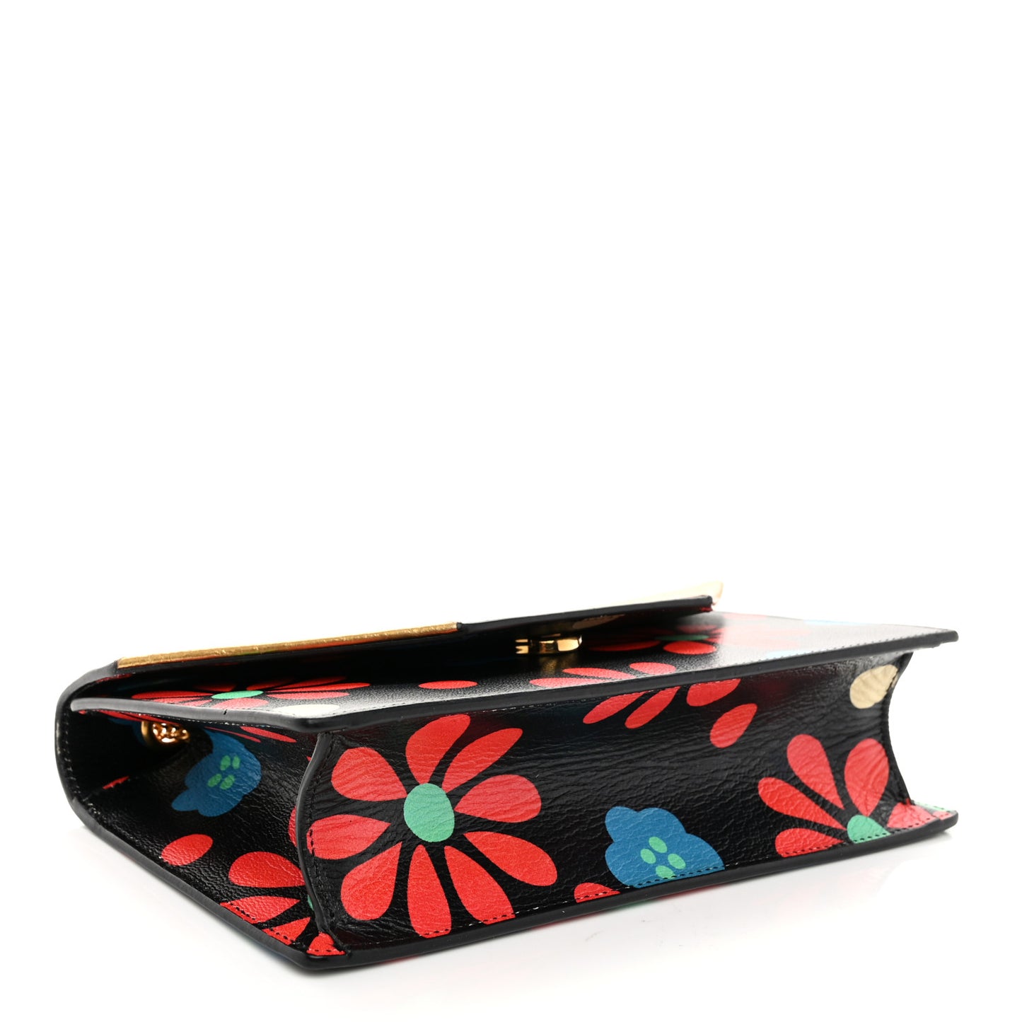 Calfskin Floral Print Small Betty Black