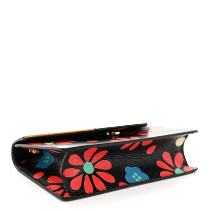Saint Laurent Calfskin Floral Print Small Betty Black 4 of 11
