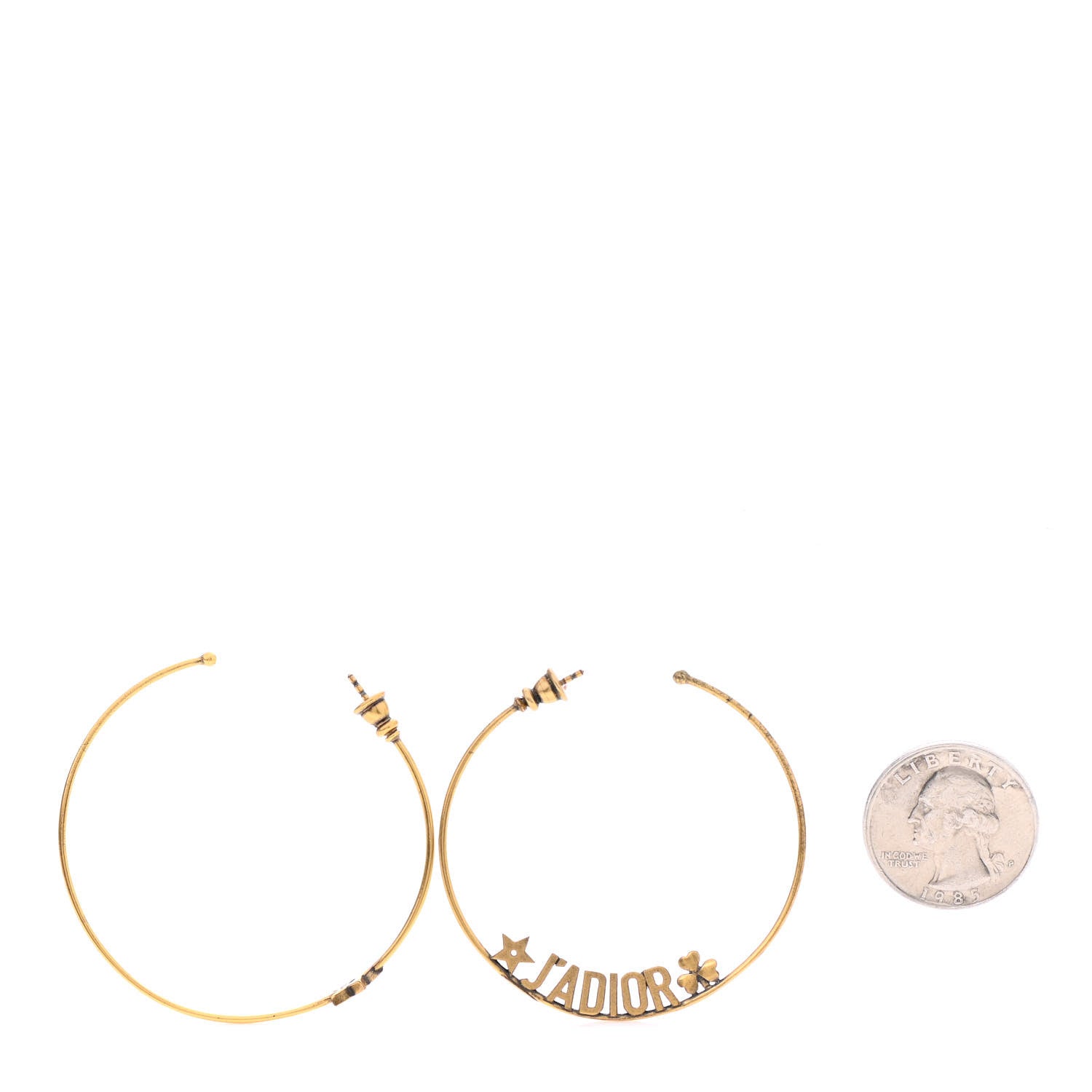 Christian Dior Metal J'Adior Hoop Earrings Aged Gold 2 of 6