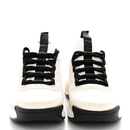 Chanel Velvet Calfskin Mixed Fibers CC Sneakers 36 Ivory Black 2 of 10