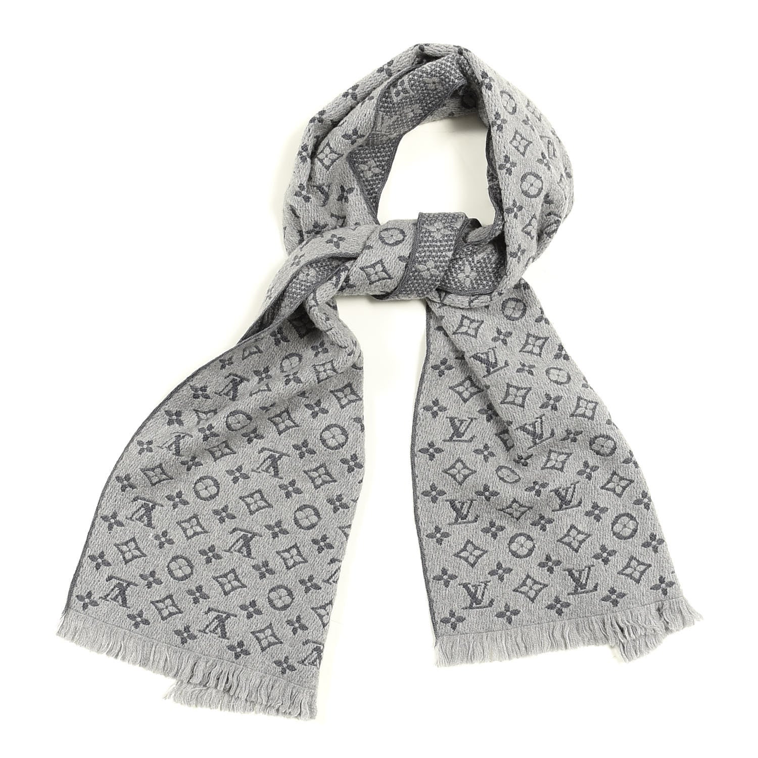 Louis Vuitton Wool Monogram Classic Scarf Grey 1 of 3