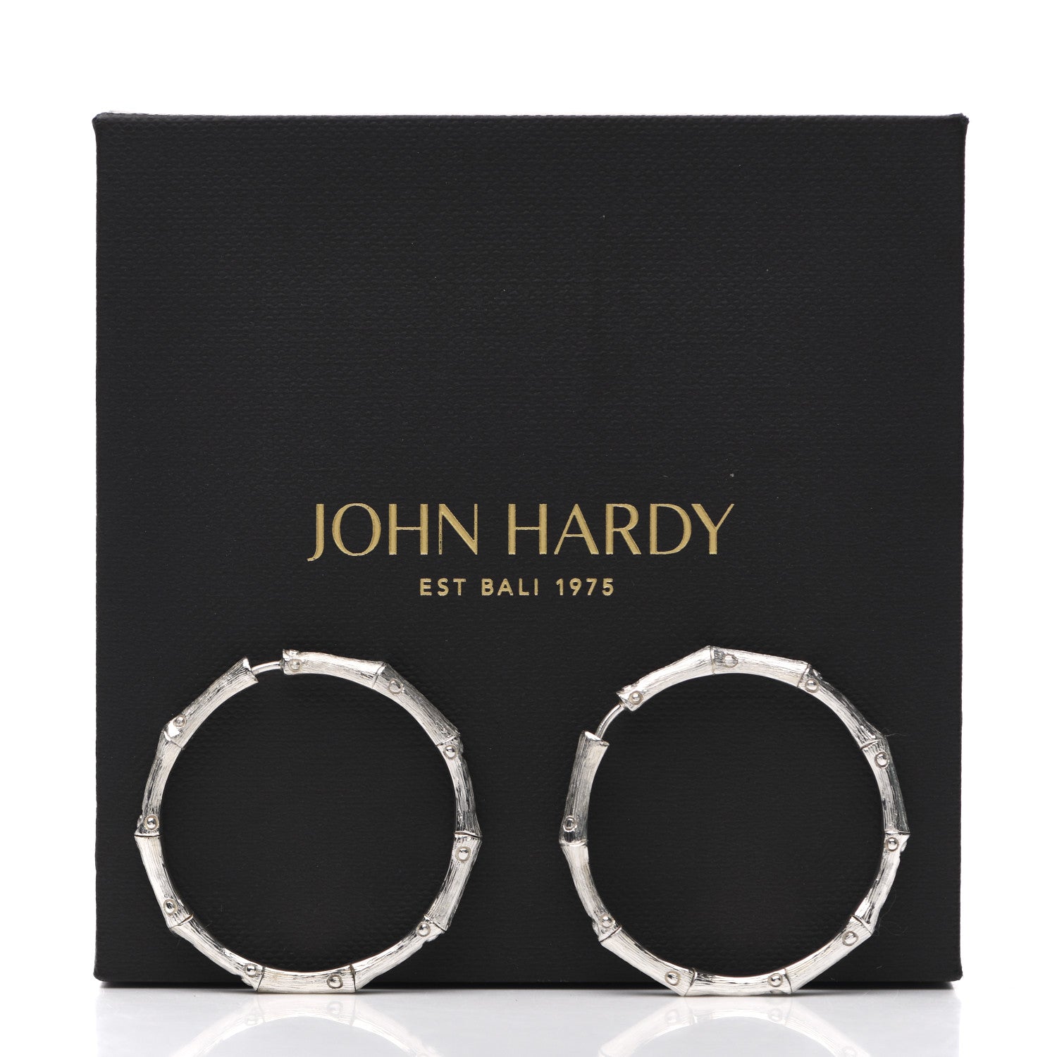 John Hardy Sterling Silver 35mm Bamboo Hoop Earrings 4 of 4