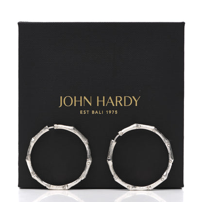 John Hardy Sterling Silver 35mm Bamboo Hoop Earrings 4 of 4