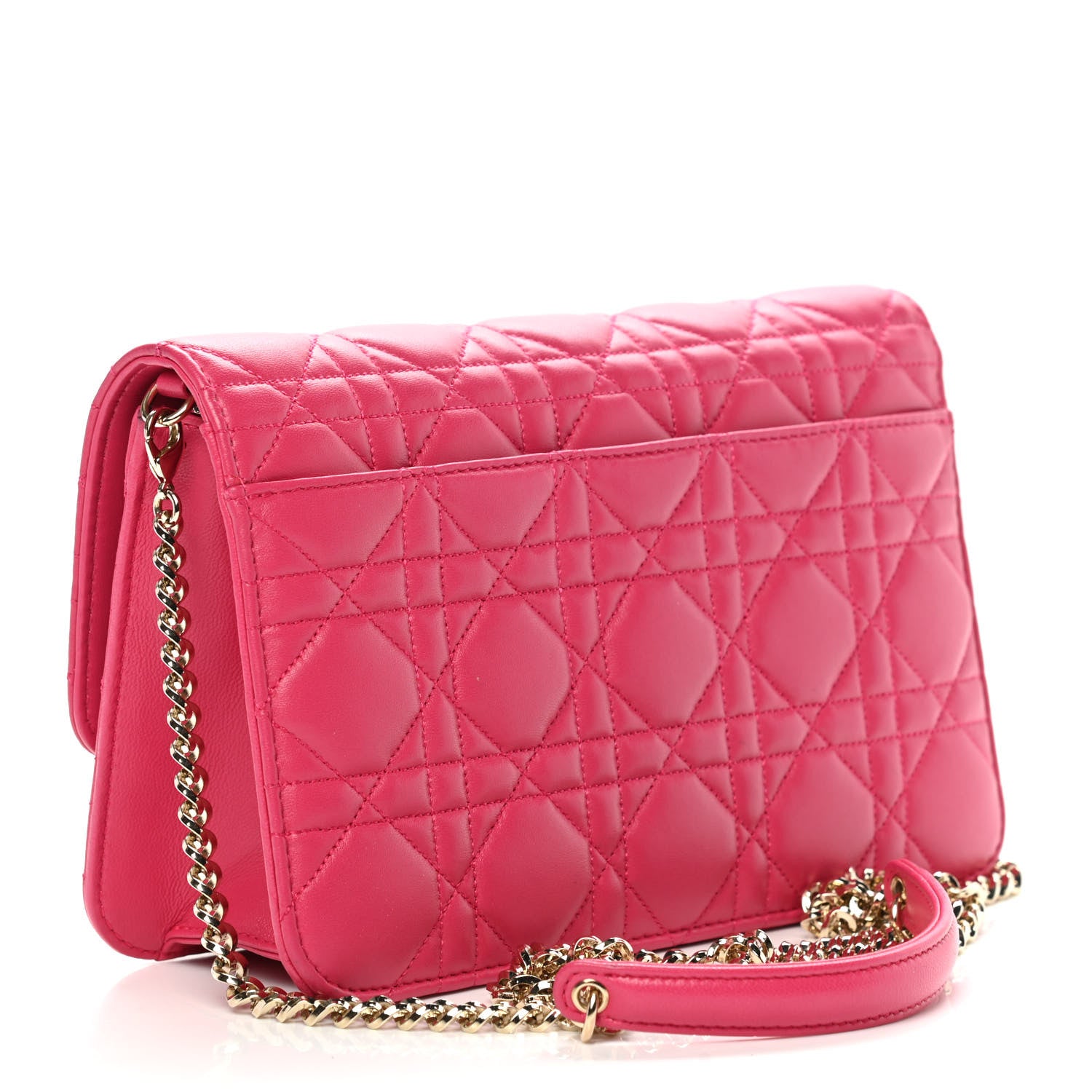 Christian Dior Lambskin Cannage Miss Dior Promenade Pouch Fuchsia 2 of 12