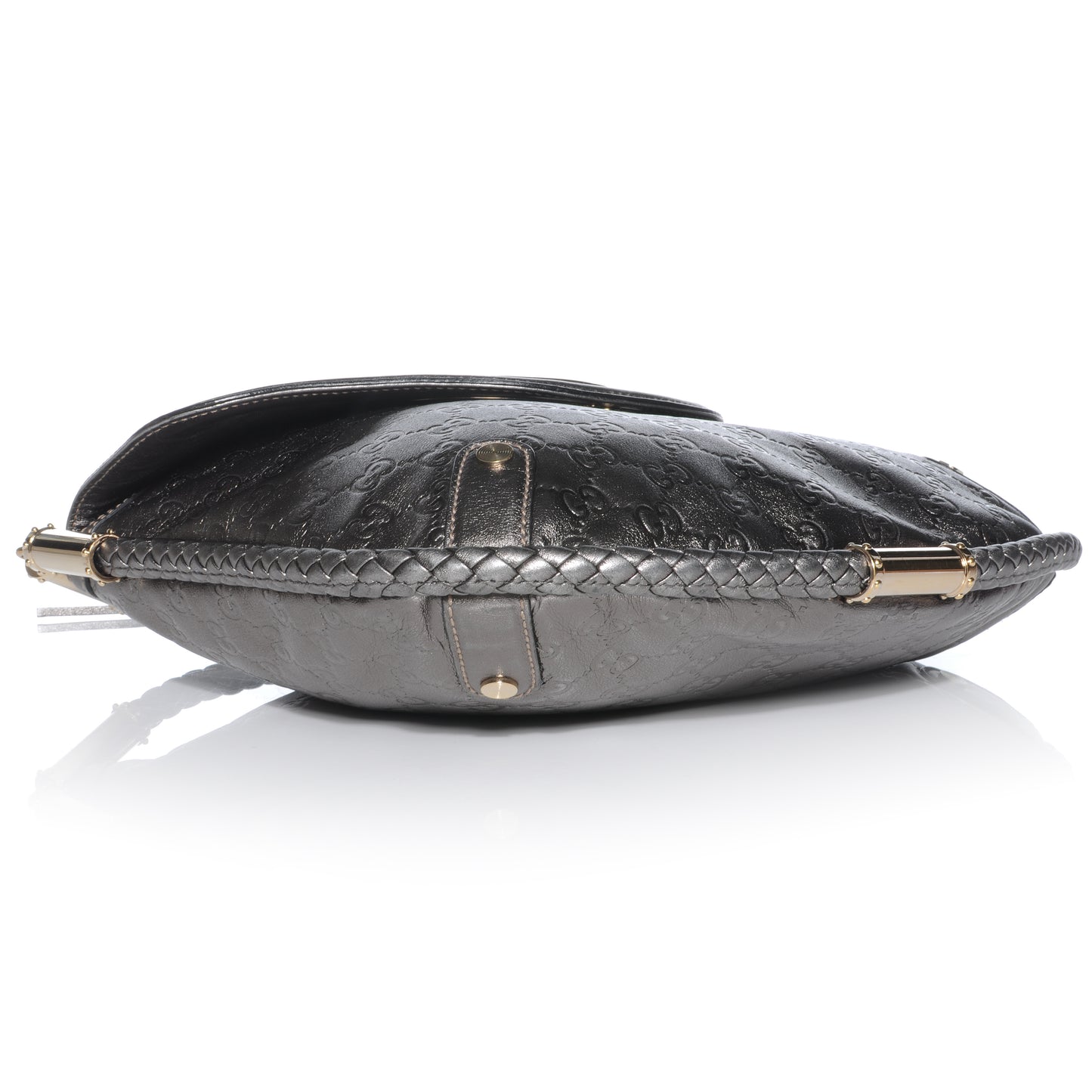 Guccissima Britt Tassel Shoulder Bag Gunmetal