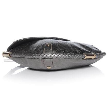 Gucci Guccissima Britt Tassel Shoulder Bag Gunmetal 4 of 8