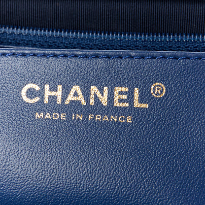 Chanel Lambskin Quilted Maxi Single Flap Marine Fonce 8 of 16