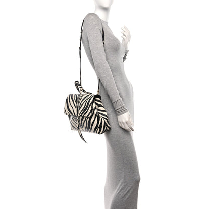 Mansur Gavriel Saffiano Zebra Print Mini Lady Bag Black White 2 of 14