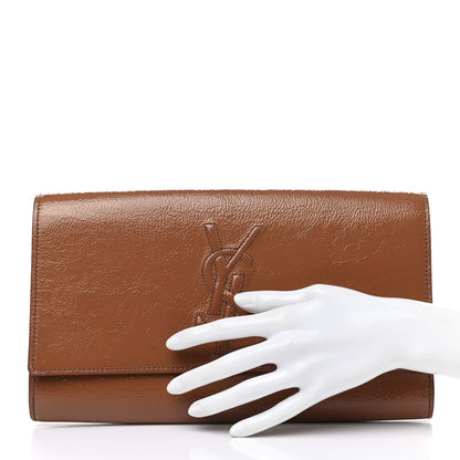 Saint Laurent Patent Calfskin Large Belle De Jour Clutch Nude 2 of 9