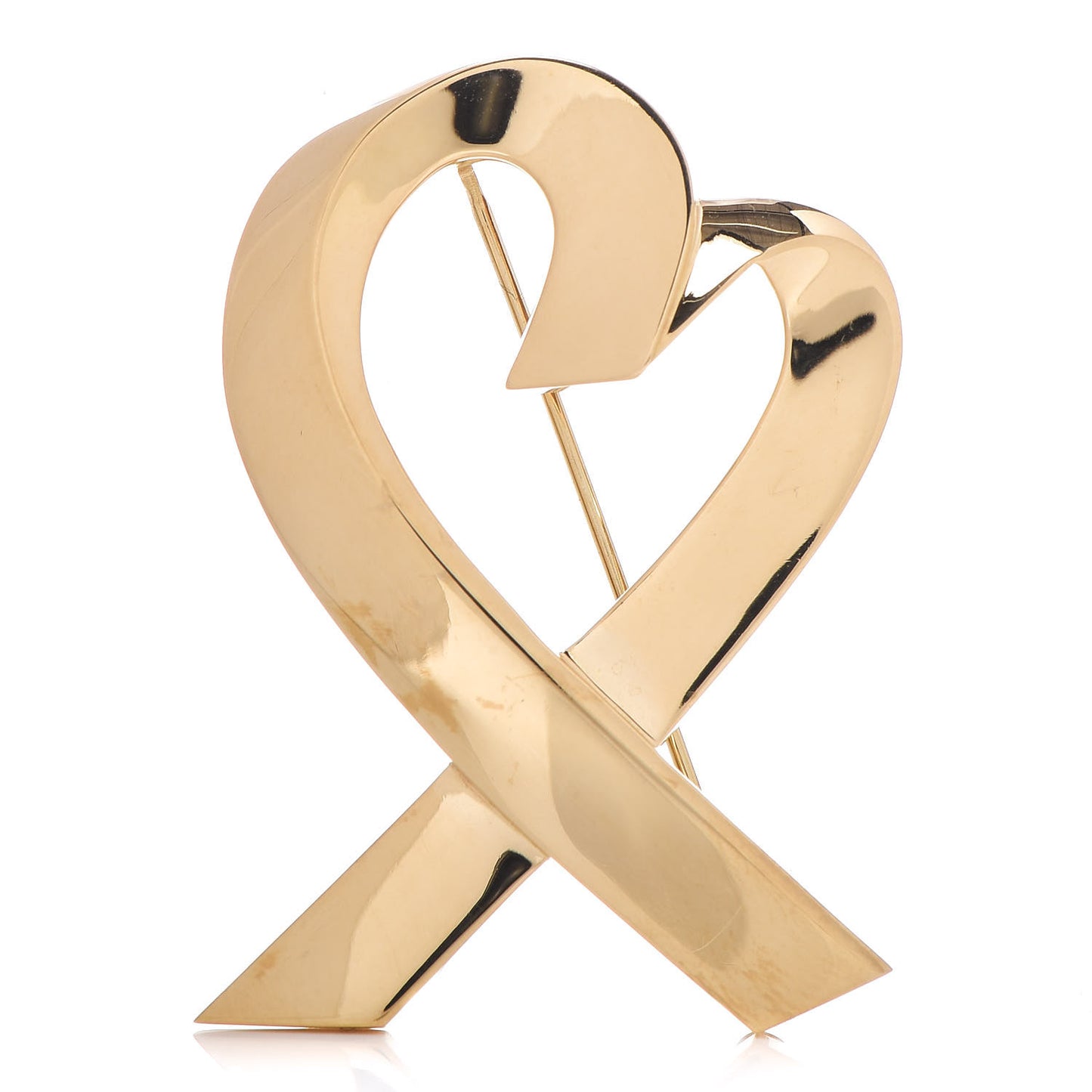 18K Yellow Gold Paloma Picasso Loving Heart Pin Brooch