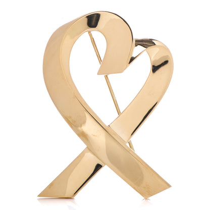 Tiffany 18K Yellow Gold Paloma Picasso Loving Heart Pin Brooch 1 of 4