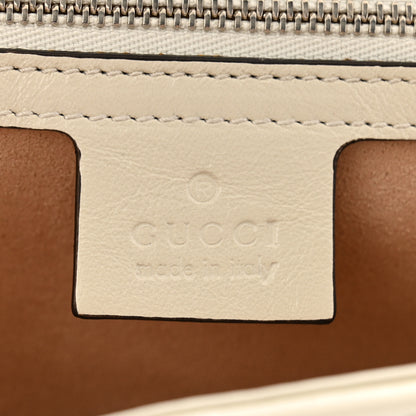 Gucci Vintage Effect Calfskin Matelasse Diagonal Small Torchon GG Marmont Shoulder Bag Blue Agata Mystic White 6 of 11