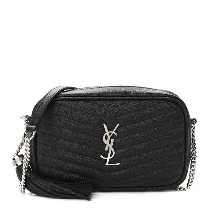 Saint Laurent Grain De Poudre Matelasse Monogram Mini Lou Camera Bag Black 1 of 10
