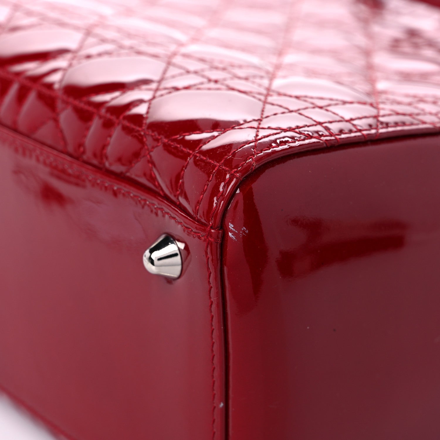 Christian Dior Patent Cannage Large Lady Dior Red 11 of 13