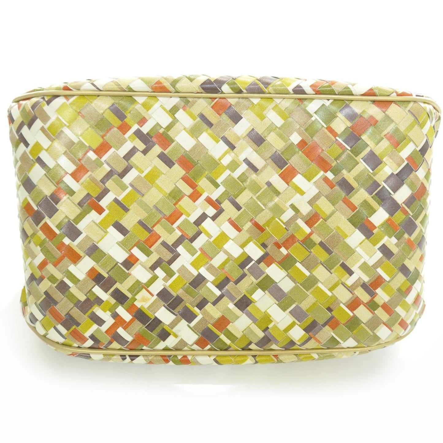 Woven Leather Satchel Multicolor