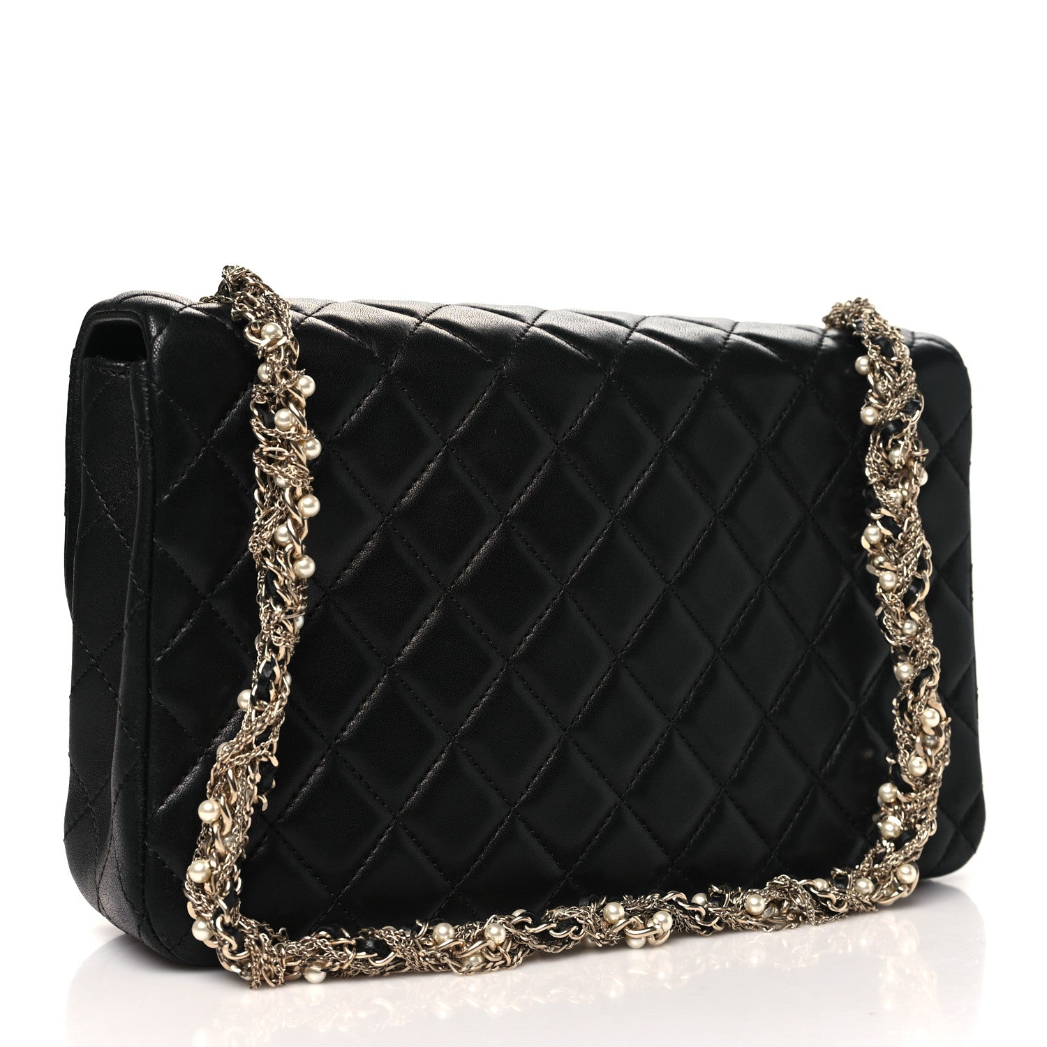 Chanel Lambskin Quilted Medium Westminster Pearl Flap Black 3 of 10