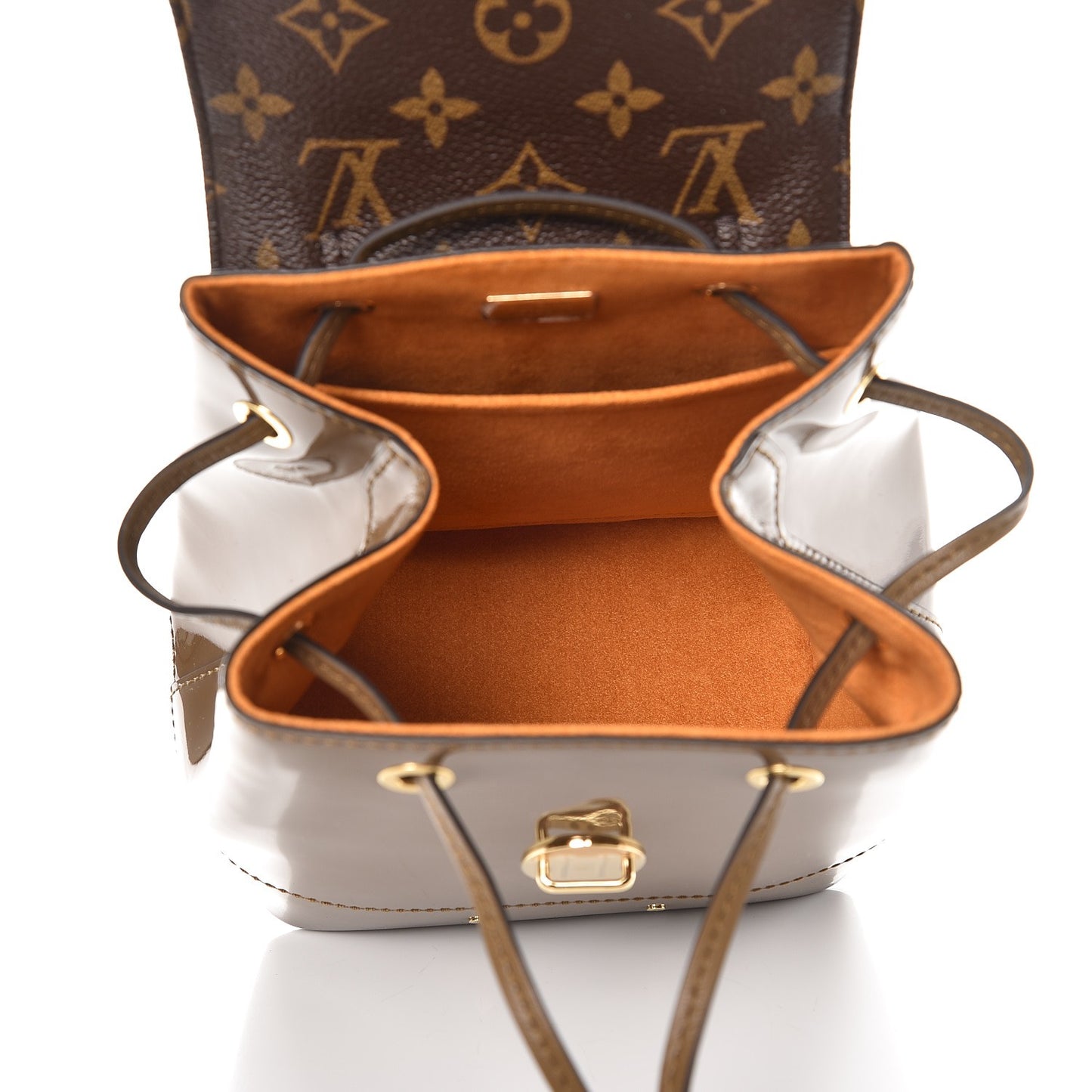 Patent Monogram Hot Springs Backpack Vert Bronze