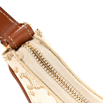 Celine Canvas Calfskin Ava Triomphe Shoulder Bag White 13 of 14