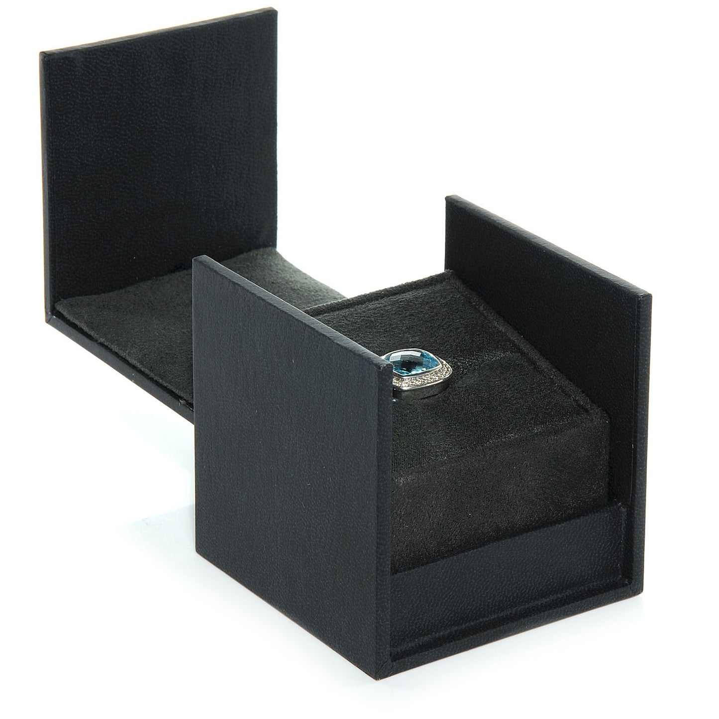 Sterling Silver Diamond Blue Topaz 11mm Albion Ring 52 6