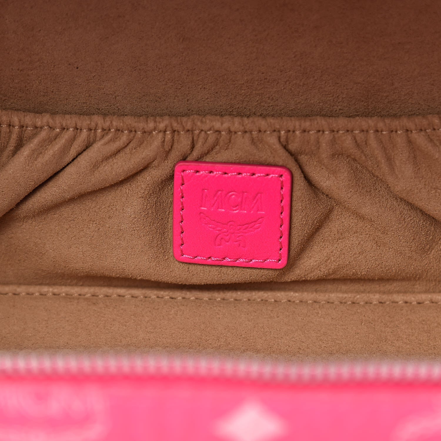 MCM Visetos Vanity Case Neon Pink 6 of 9