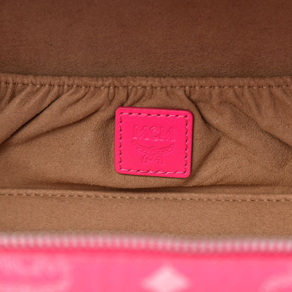 MCM Visetos Vanity Case Neon Pink 6 of 9