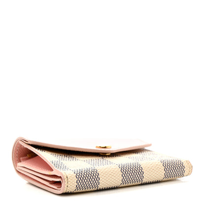 Louis Vuitton Damier Azur Zoe Wallet Rose Ballerine 4 of 10