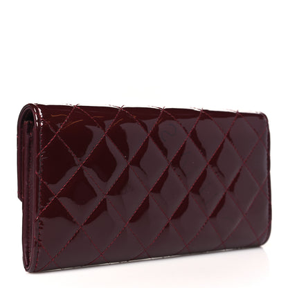 Chanel Patent Quilted Large Brilliant Flap Wallet Dark Burgundy 3 of 12