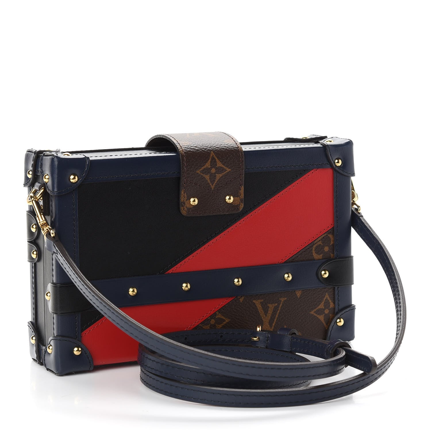 Louis Vuitton Monogram Malletage Print Petite Malle Marine Rouge 3 of 8