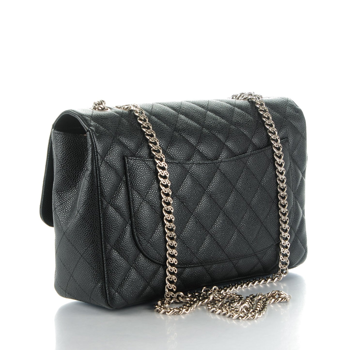 Caviar Quilted Jumbo Single Flap Bijoux Chain Black