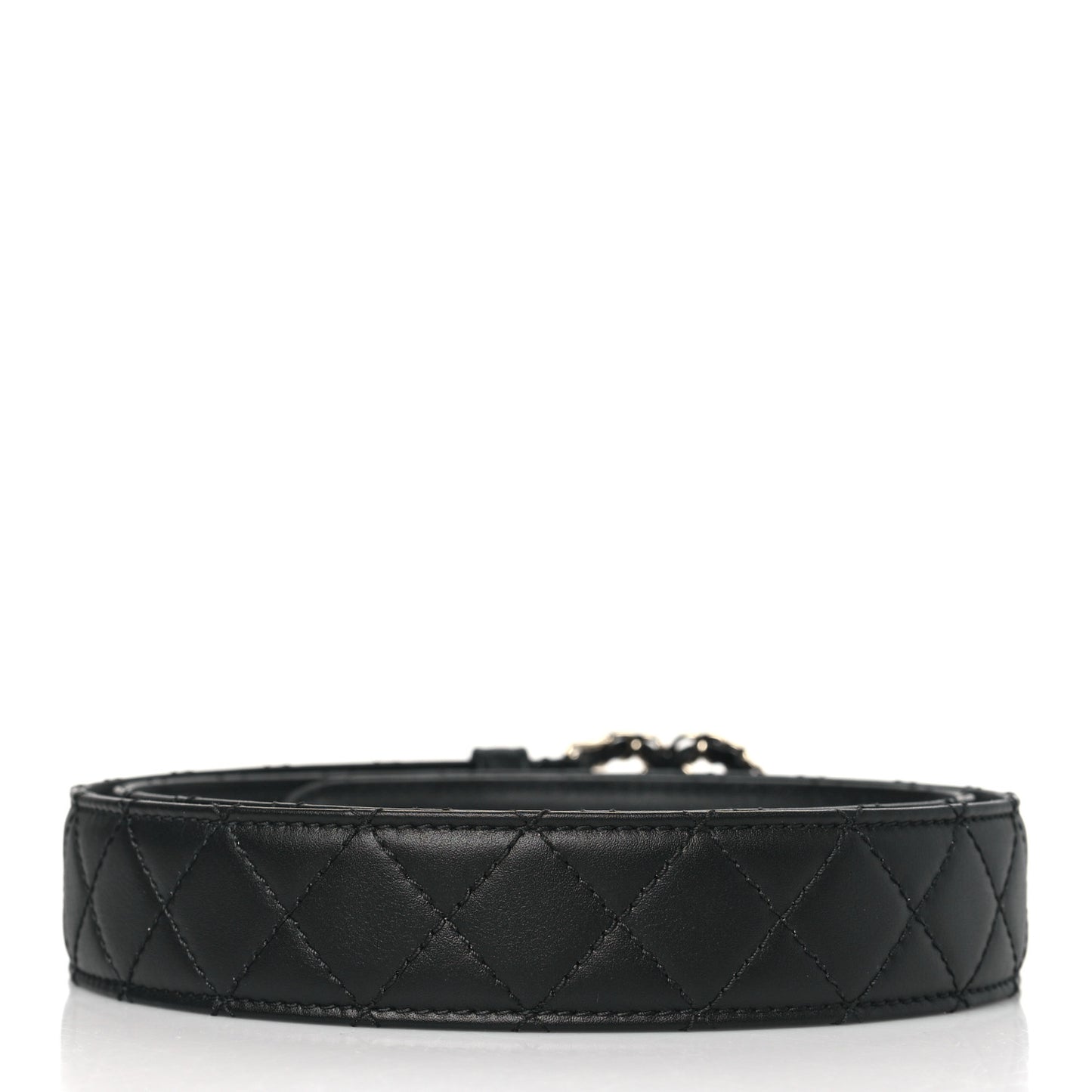 Calfskin Quilted CC Chain Belt 95 38 Black