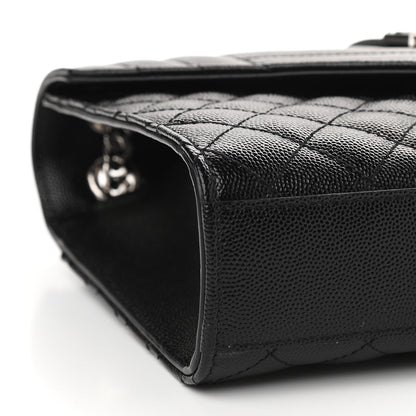 Saint Laurent Grain De Poudre Textured Mixed Matelasse Triquilt Medium Monogram Satchel Black 9 of 11