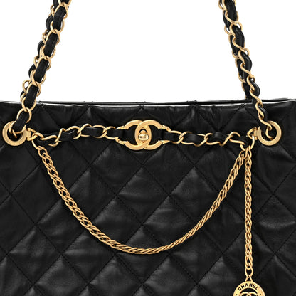 Chanel Shiny Calfskin Quilted Fancy Jewel Tote Bag Black 8 of 11