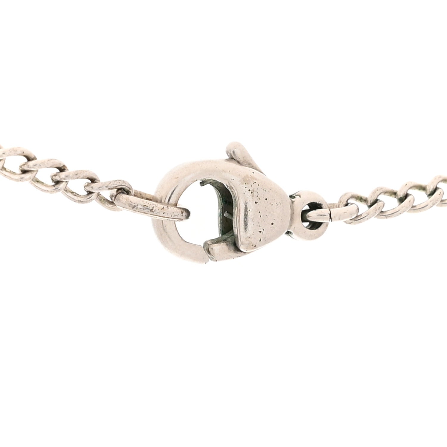 Chanel Enamel CC Necklace Silver White 4 of 4