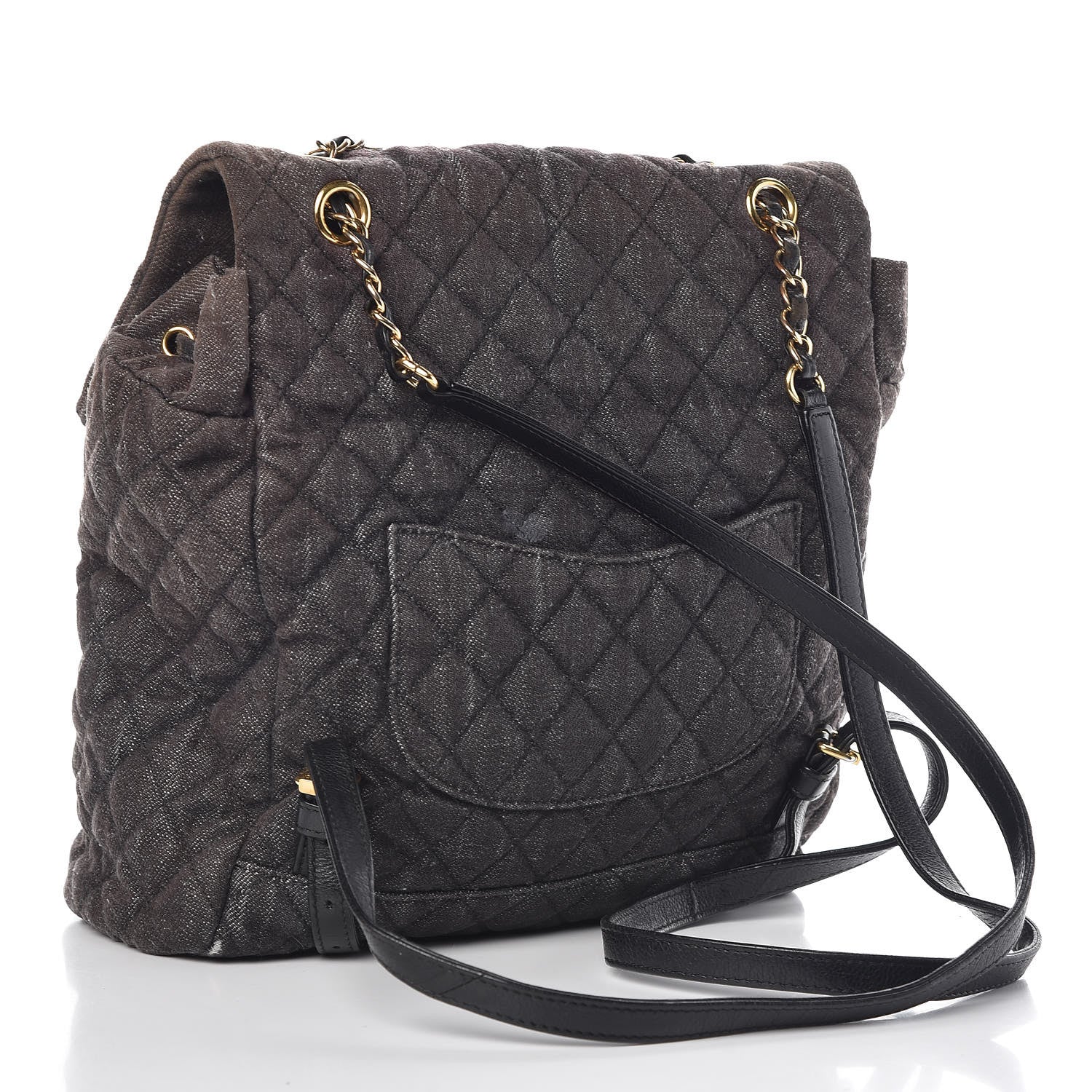 Chanel Washed Denim Quilted Large Urban Spirit Backpack Black 3 of 18