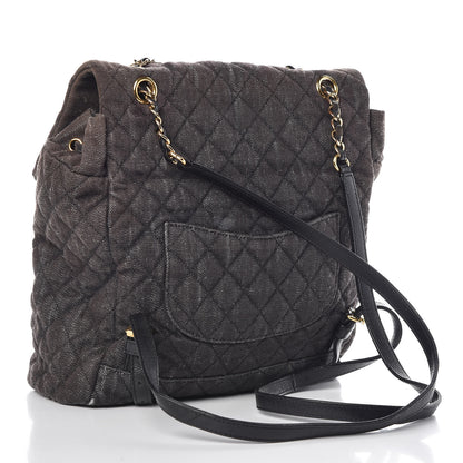 Chanel Washed Denim Quilted Large Urban Spirit Backpack Black 3 of 18