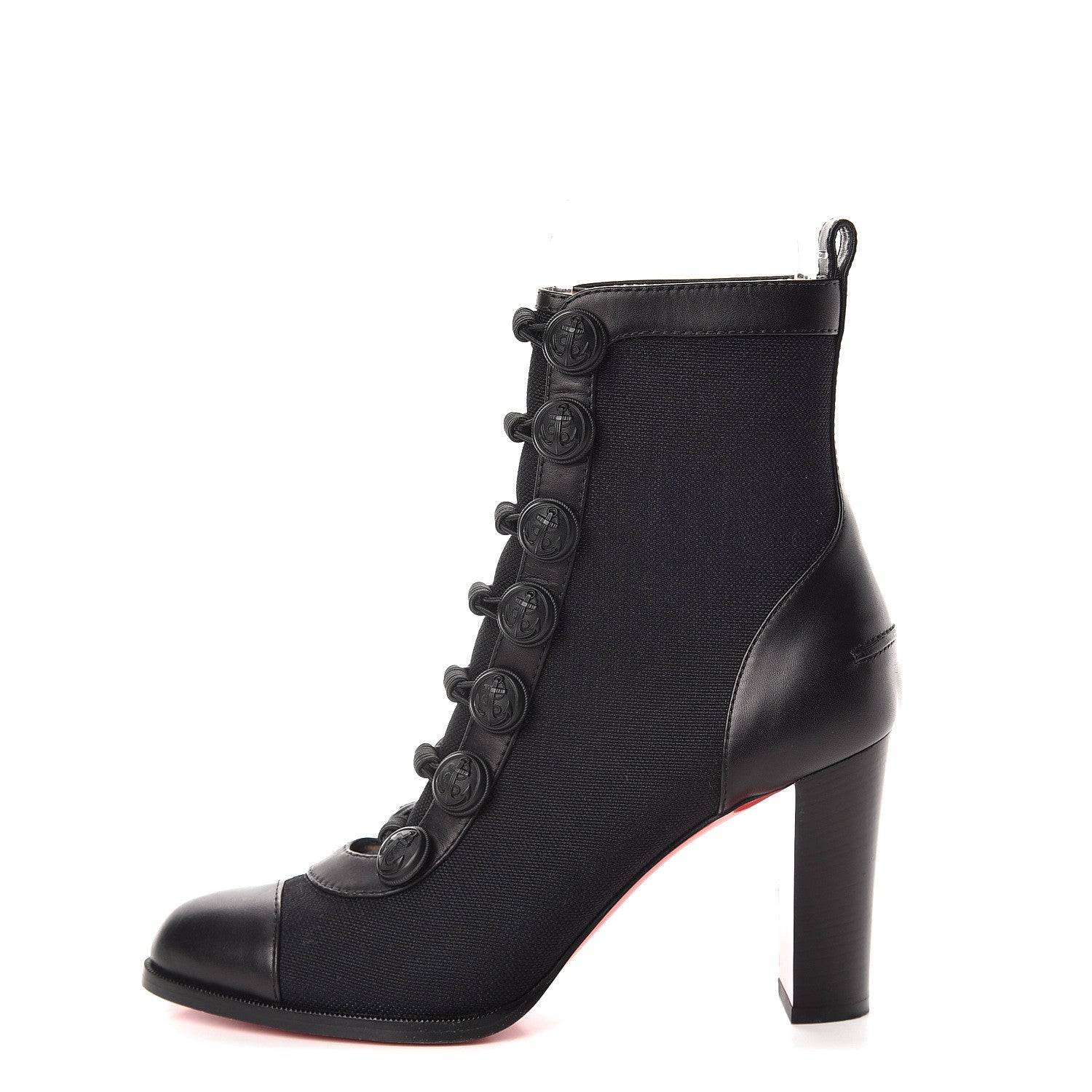 Christian Louboutin Linen Nappa Who Dances Ankle Boots 39.5 Black 1 of 11