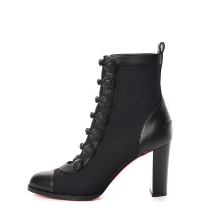 Christian Louboutin Linen Nappa Who Dances Ankle Boots 39.5 Black 1 of 11