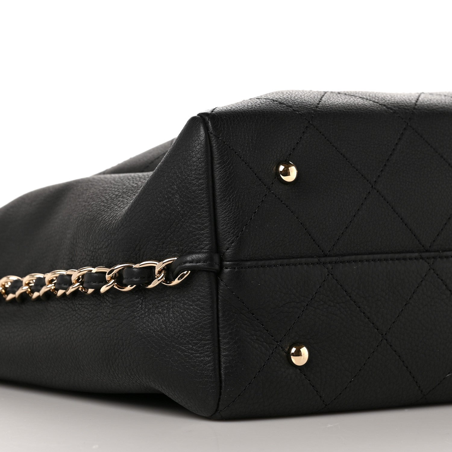 Chanel Bullskin Stitched Medium Shopping Bag Black 7 of 8