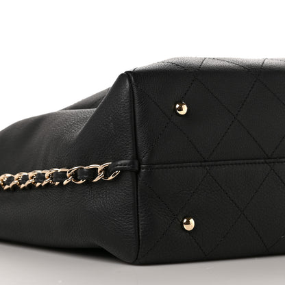 Chanel Bullskin Stitched Medium Shopping Bag Black 7 of 8