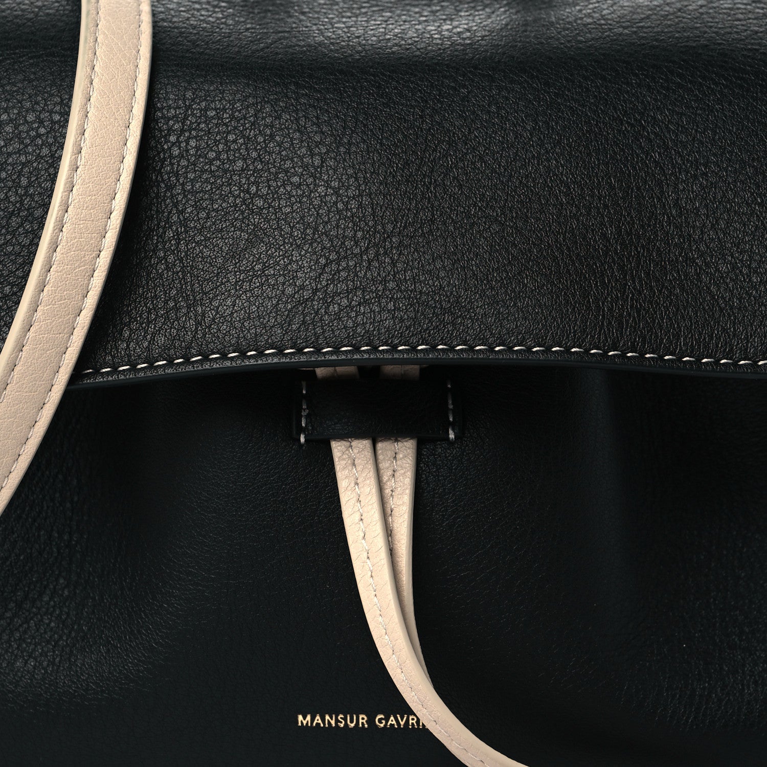 Mansur Gavriel Calfskin Mini Mini Lady Bag Black White 7 of 9