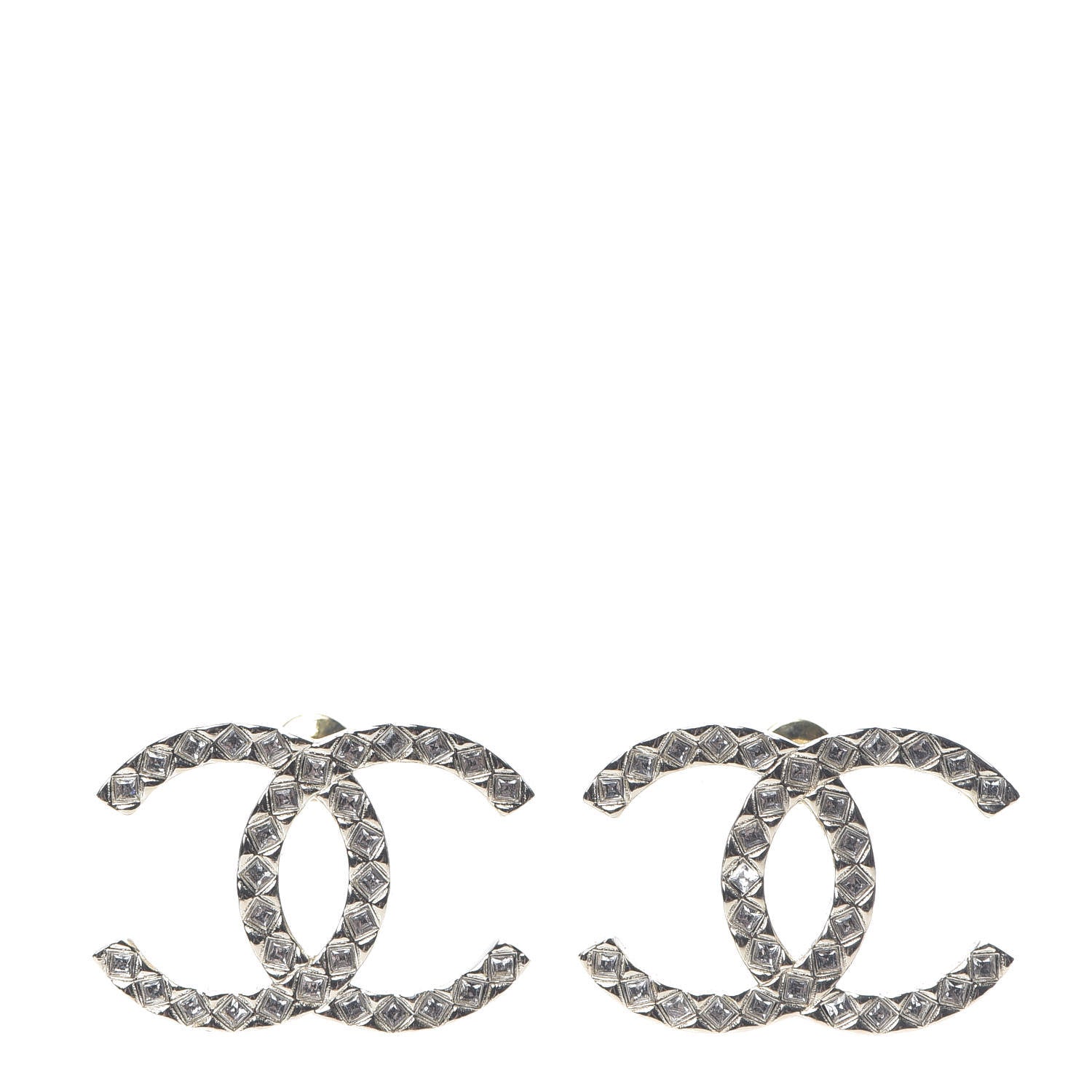 Chanel Baguette Crystal High Society CC Earrings Gold 1 of 5