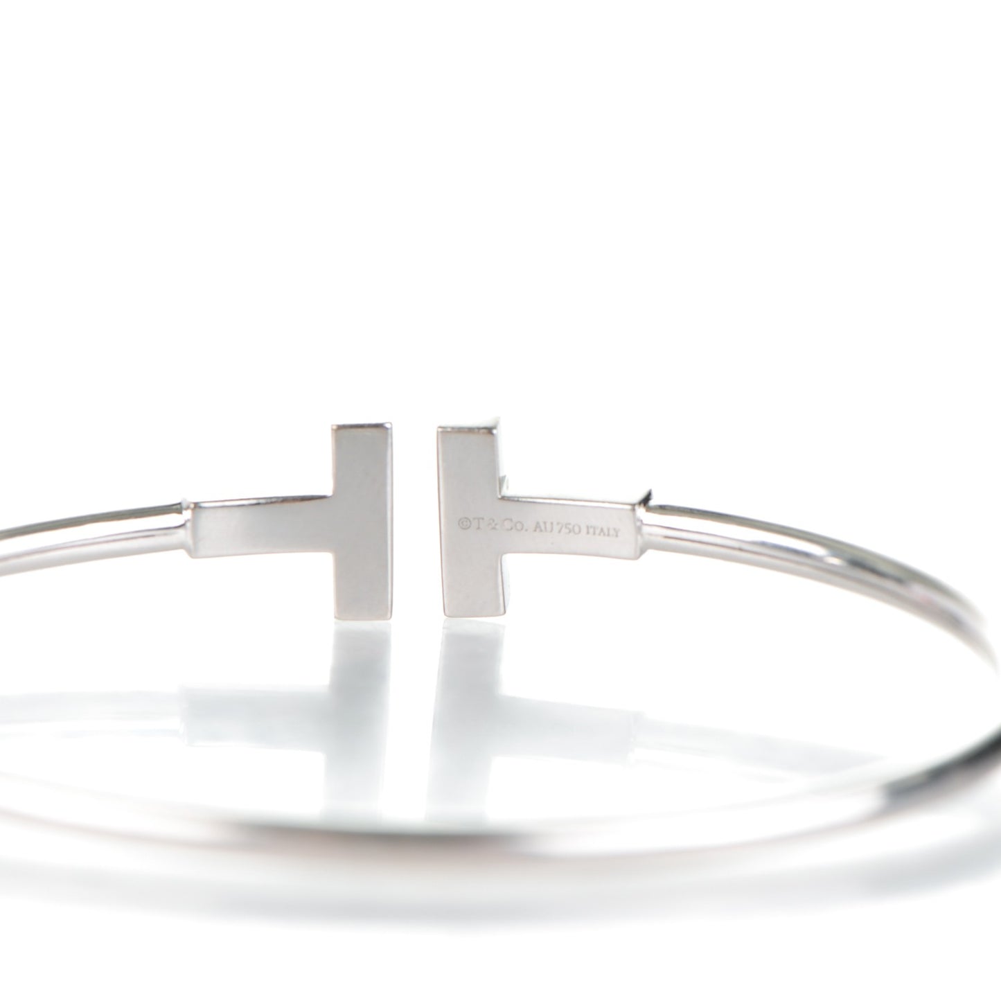 18K White Gold Diamond T Wire Bracelet