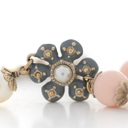 Chanel Enamel Pearl Beaded Camellia CC Bracelet Gold 5 of 6