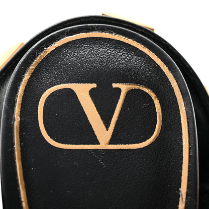 Valentino Garavani Calfskin Roman Stud T-Strap 90mm Sandals 40 Black 7 of 18