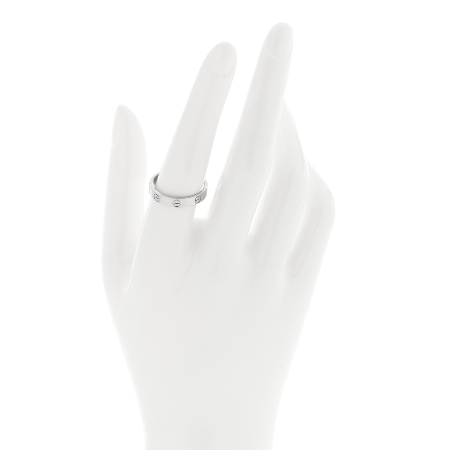 Cartier 18K White Gold 3.5mm LOVE Wedding Band Ring 56 7.5 2 of 5