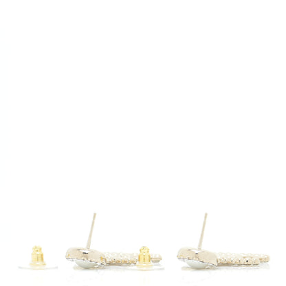 Chanel Crystal Pearl Bow-tiful CC Drop Earrings Gold 3 of 5