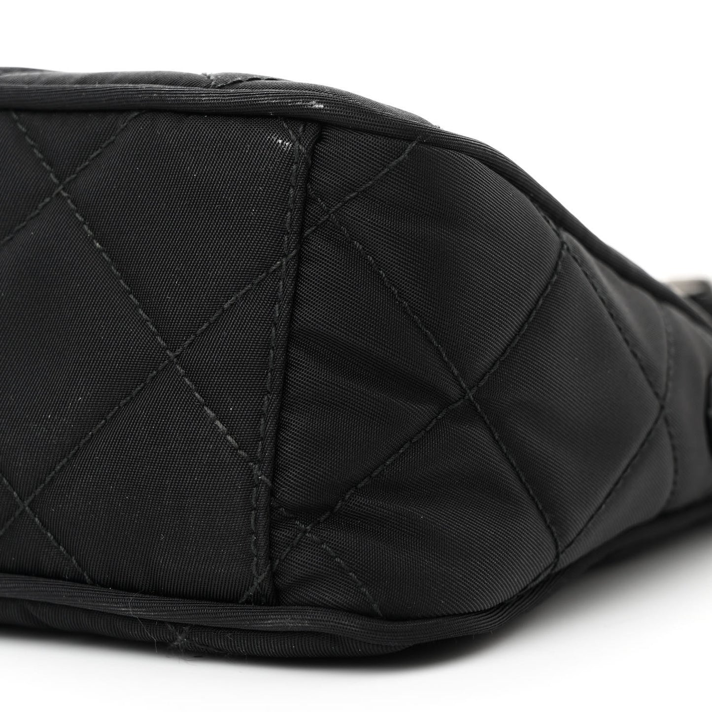 Nylon Tessuto Impuntu Quilted Crossbody Bag Black