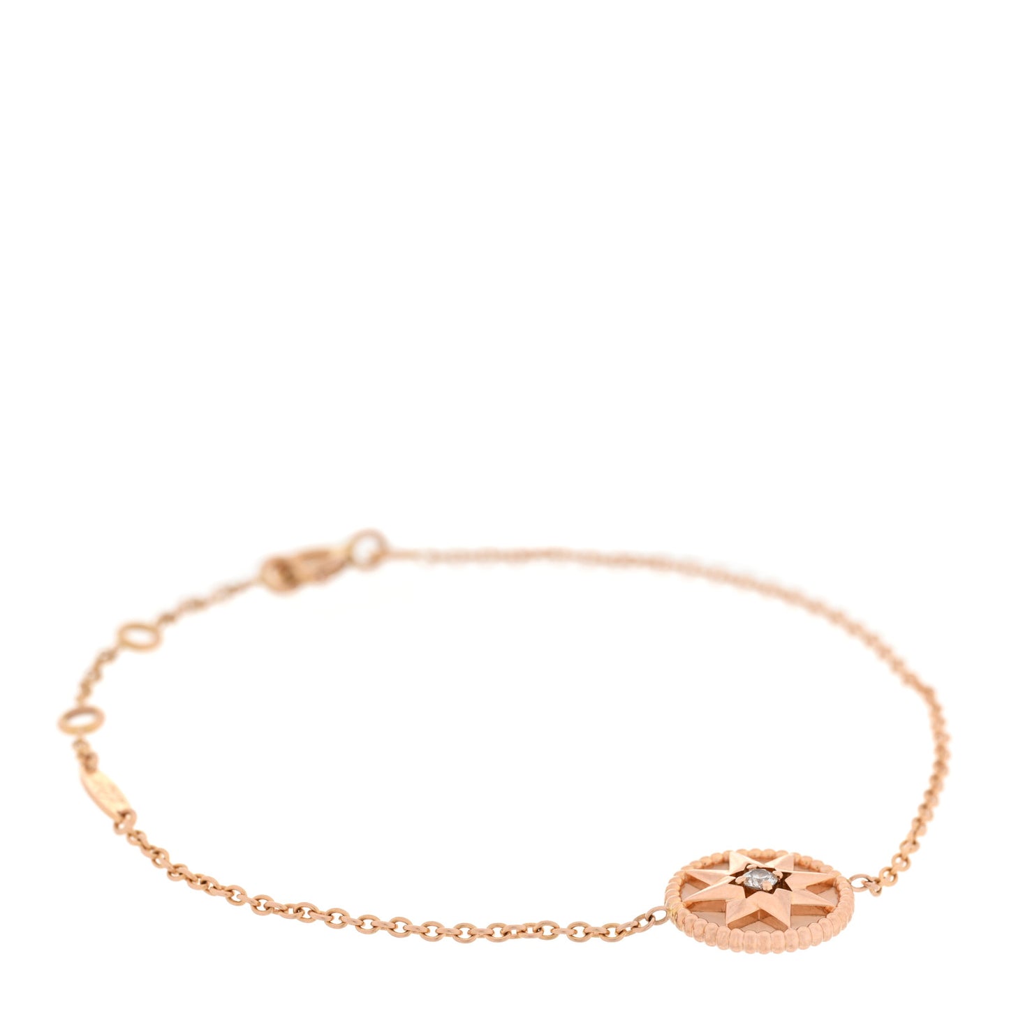 18K Rose Gold Diamond Pink Opal Rose Des Vents Bracelet
