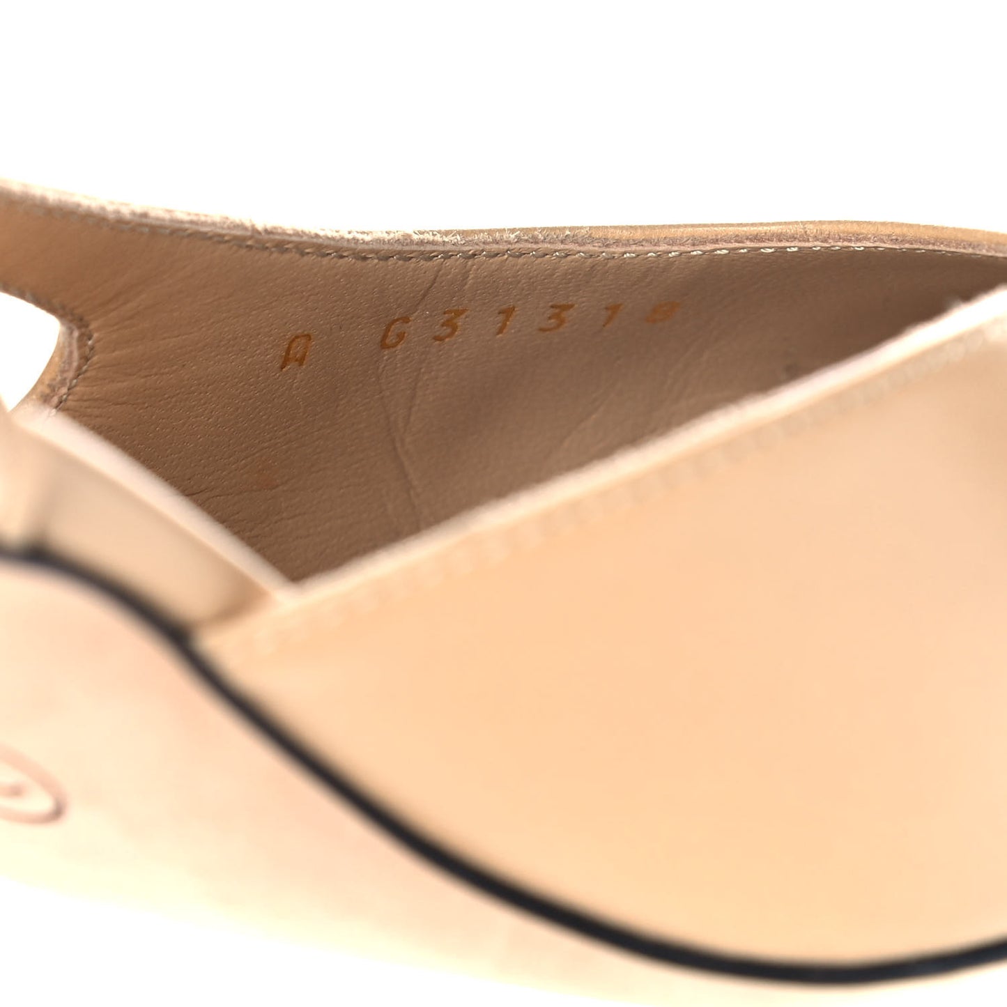Goatskin Grosgrain Cap Toe CC Slingback Pumps 39 Beige Black