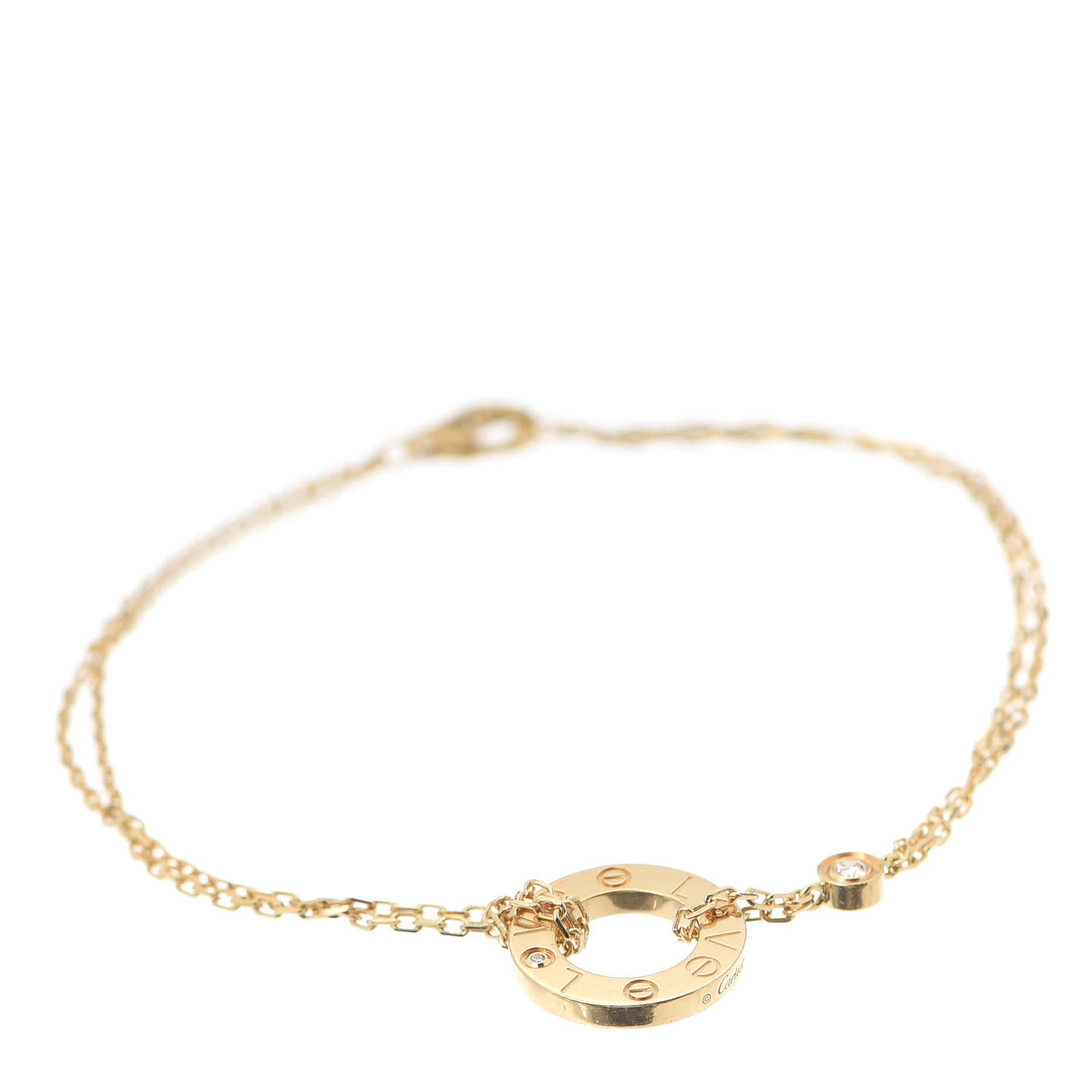 18K Yellow Gold Diamond LOVE Bracelet